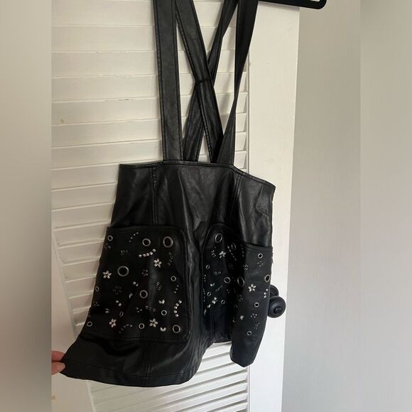 NWT | Guess Rona Faux-Leather Suspender Skirt | Size: 4 - Picture 2 of 7